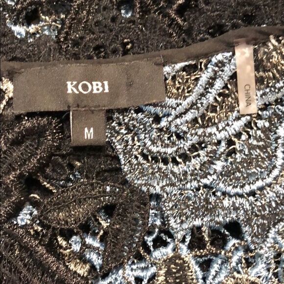 𝅺KOBI Halperin Lynn Embroidered Lace Bell Sleeve Blouse Size M - Picture 11 of 14